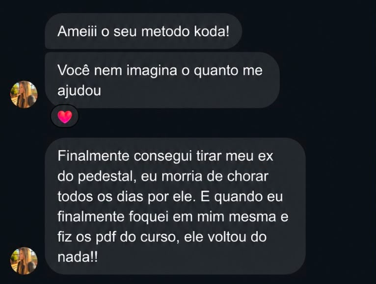 Print de mensagem de cliente agradecendo pelo Método Atração Quântica